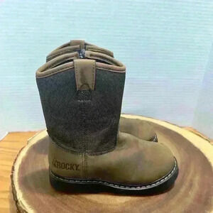 Rocky Boots, Boys Youth, Kids Suze 11M, Pull on, Side Zip, Brown